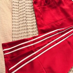 GAP Red Satin Side Stripe Track Pants
